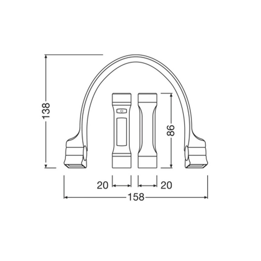 Osram - Dimmbares, wiederaufladbares LED-Nackenlicht LEDINSPECT WEARABLE NECKLIGHT LED/1W/3,7V IP54