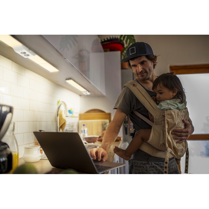 Osram - Dimmbare LED-Unterbauleuchte mit Steckdosen UNDERCABINET LED/10W/230V 3000K 54,8 cm weiß