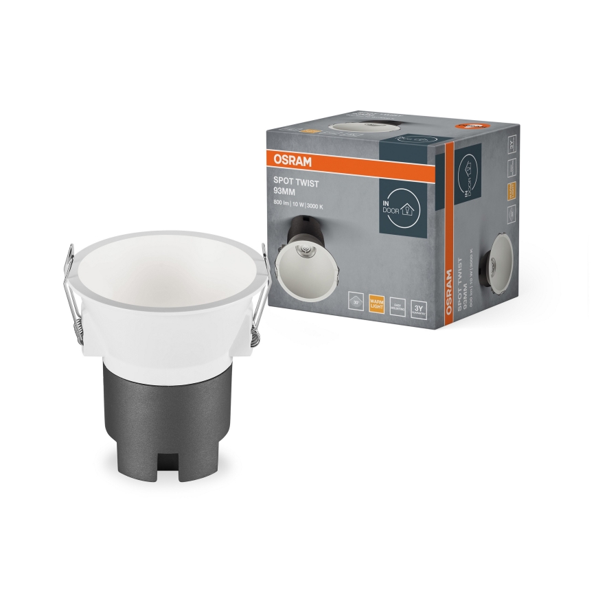 Osram - LED-Einbauleuchte SPOT TWIST LED/10W/230V 3000K Ø 9,3 cm weiß