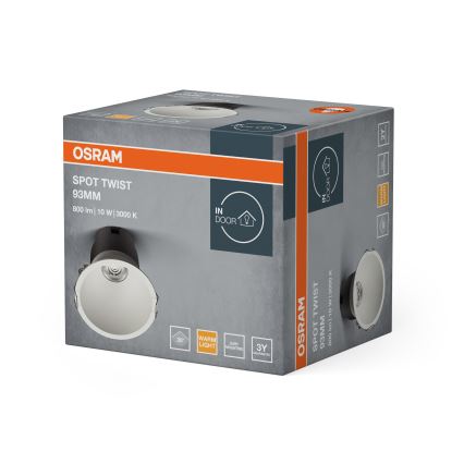 Osram - LED-Einbauleuchte SPOT TWIST LED/10W/230V 3000K Ø 9,3 cm weiß