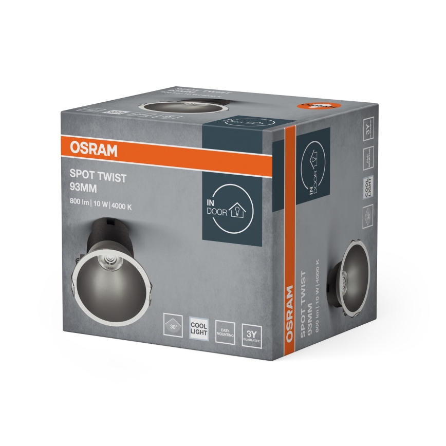 Osram - LED-Einbauleuchte SPOT TWIST LED/10W/230V 4000K Ø 9,3 cm weiß/silber