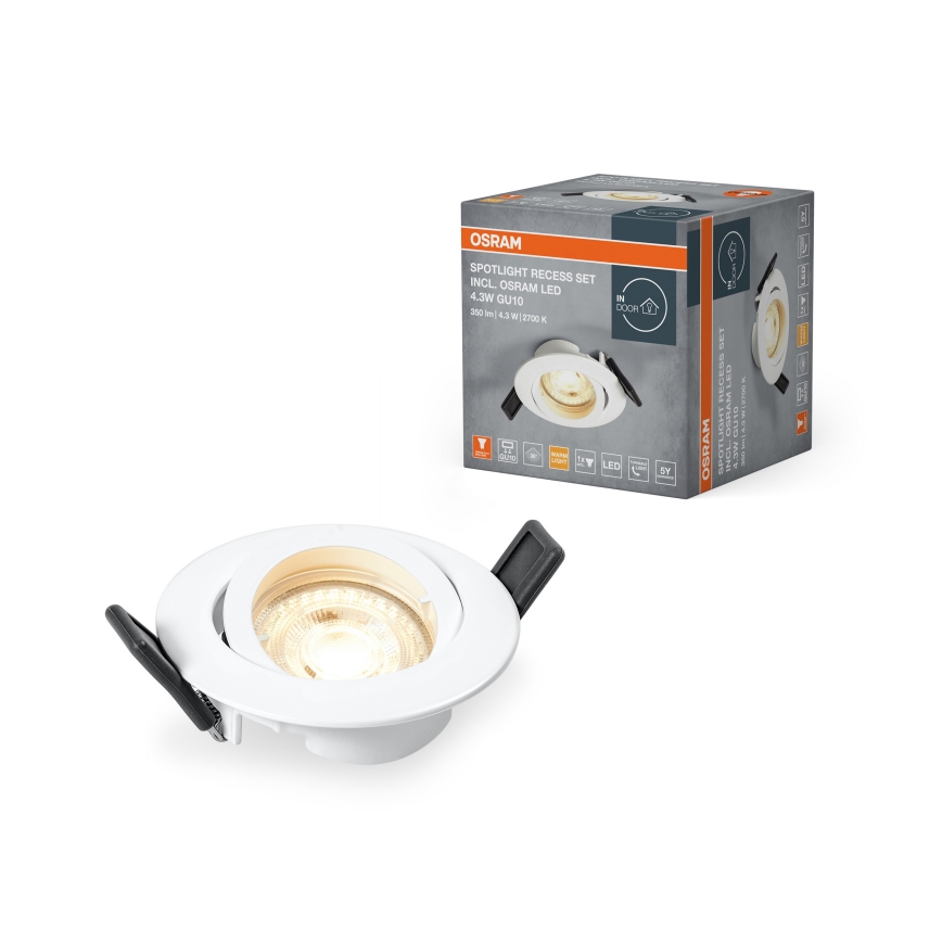 Osram - LED-Einbaustrahler SPOT 1xGU10/4,3W/230V 2700K CRI 90 weiß