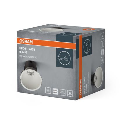 Osram - LED-Einbaustrahler SPOT TWIST 10W/230V 4000K Ø 9,3 cm weiß
