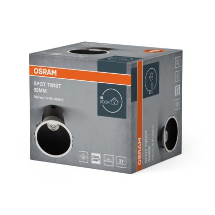 Osram - LED-Einbaustrahler SPOT TWIST LED/10W/230V 4000K Ø 9,3 cm weiß/schwarz