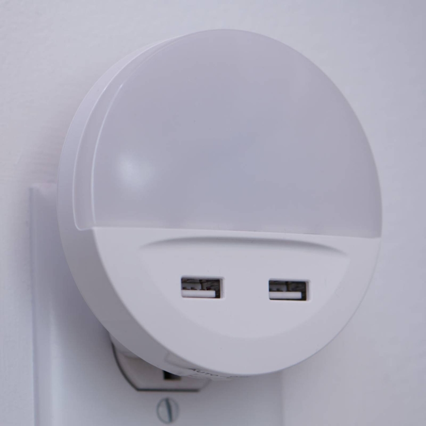 Osram - LED Nachtlicht für Steckdose mit Sensor LUNETTA 2xUSB LED/13W/230V
