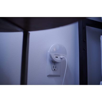 Osram - LED Nachtlicht für Steckdose mit Sensor LUNETTA 2xUSB LED/13W/230V