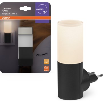 Osram - LED Nachtlicht mit Dämmerungssensor LUNETTA LED/0,2W/230V schwarz