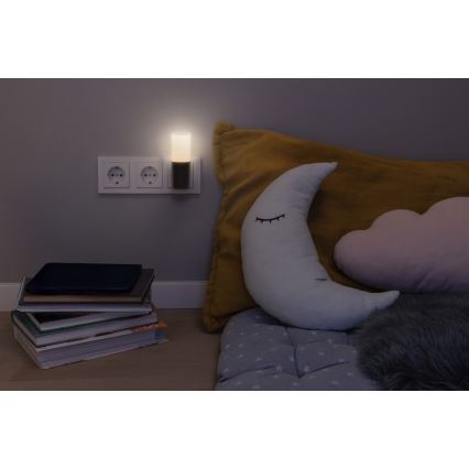 Osram - LED Nachtlicht mit Dämmerungssensor LUNETTA LED/0,2W/230V schwarz