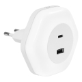 Osram - LED-Orientierungsleuchte für Steckdosen mit USB LUNETTA LED/15W/230V weiß