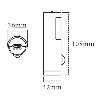 Osram - LED Orientierungsleuchte mit Sensor NIGHTLUX LED/0,35W/3xAAA IP54 silber