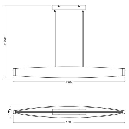 Osram - LED-Pendelleuchte an Kabel DECOR FLAT LED/23W/230V grau