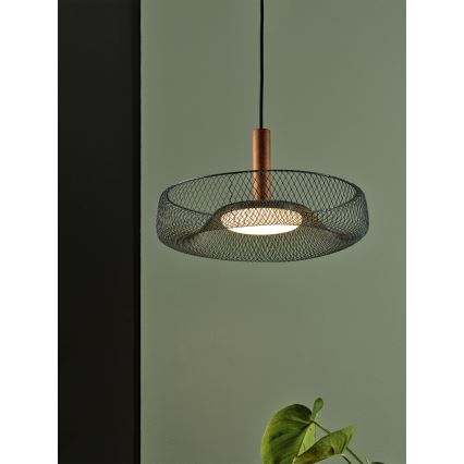 Osram - LED-Pendelleuchte an Kabel DECOR MESH LED/18,5W/230V Ø 40 cm schwarz/Gummibaumholz