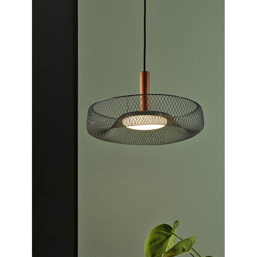 Osram - LED-Pendelleuchte an Kabel DECOR MESH LED/18,5W/230V Ø 40 cm schwarz/Gummibaumholz