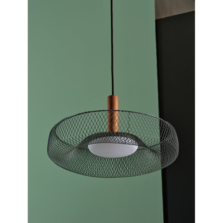 Osram - LED-Pendelleuchte an Kabel DECOR MESH LED/18,5W/230V Ø 40 cm schwarz/Gummibaumholz