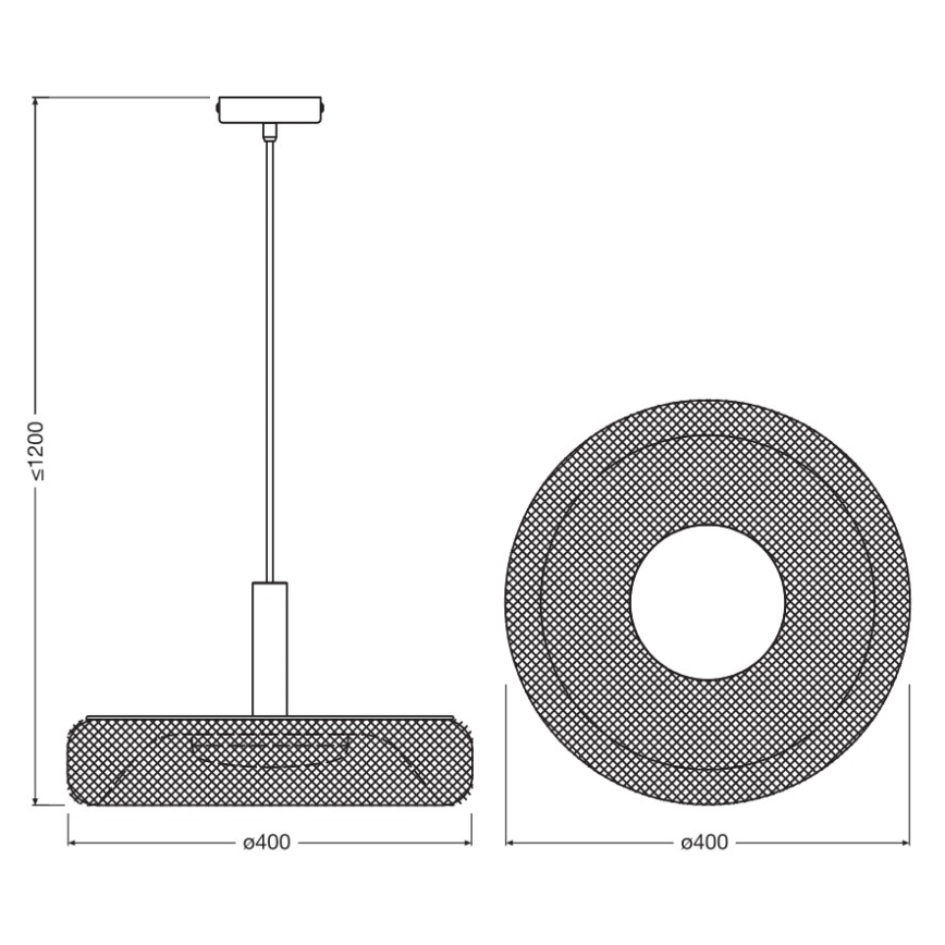 Osram - LED-Pendelleuchte an Kabel DECOR MESH LED/18,5W/230V Ø 40 cm schwarz/Gummibaumholz