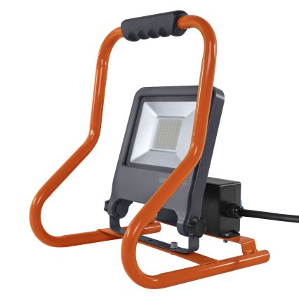 Osram - LED-Strahler mit Halterung und Steckdosen R-STAND LED/50W/230V 4000K IP44 orange/anthrazit