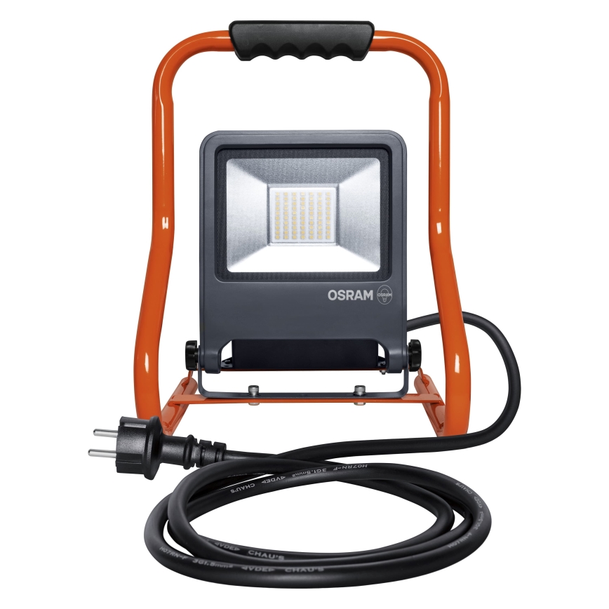 Osram - LED-Strahler mit Halterung und Steckdosen R-STAND LED/50W/230V 4000K IP44 orange/anthrazit