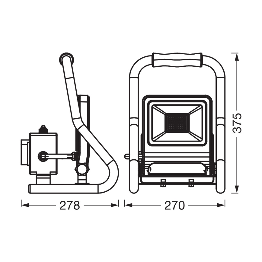 Osram - LED-Strahler mit Halterung und Steckdosen R-STAND LED/50W/230V 4000K IP44 orange/anthrazit