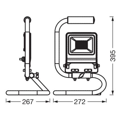 Osram - LED-Reflektor mit S-STAND-Halterung LED/50W/230V 4000K IP65 anthrazit