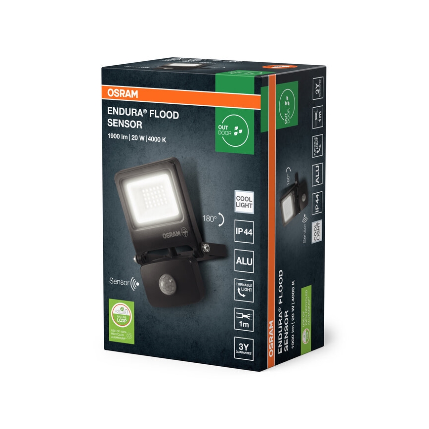 Osram - LED-Reflektor mit Sensor ENDURA LED/20W/230V 4000K IP44