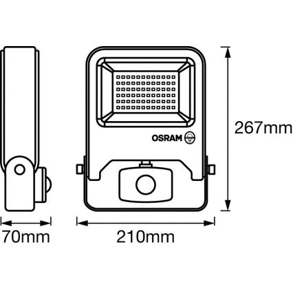 Osram - LED Reflektor mit Sensor ENDURA LED/50W/230V IP44