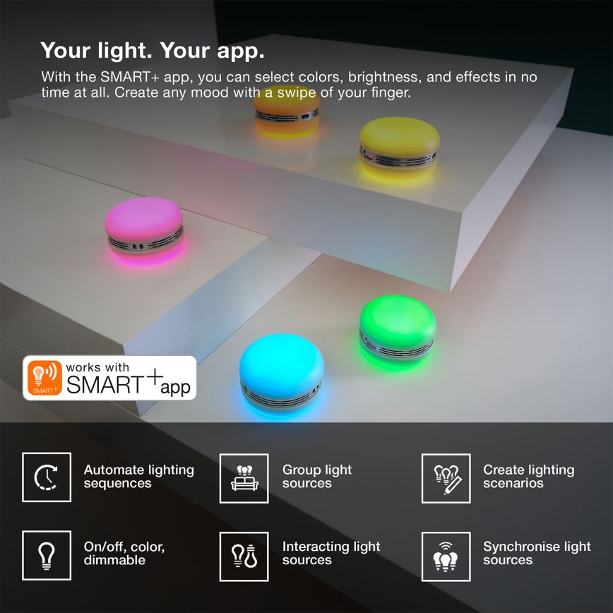 Osram - dimmbarer RGB-LED-Lautsprecher SMART+ MACARON LED/1,75W/3,7V 450 mAh gelb
