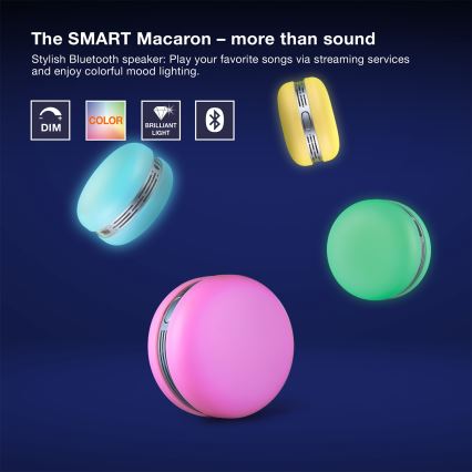 Osram - dimmbarer RGB-LED-Lautsprecher SMART+ MACARON LED/1,75W/3,7V 450 mAh gelb
