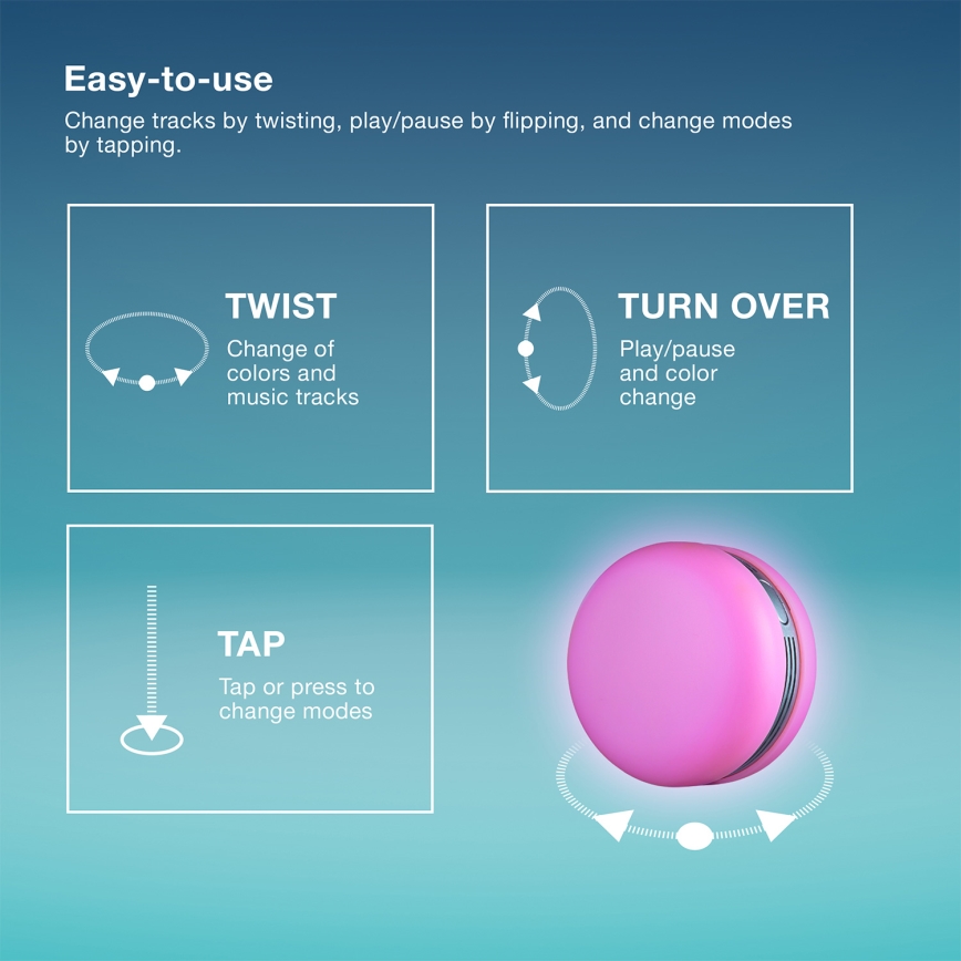 Osram - LED RGB dimmbarer Lautsprecher SMART+ MACARON LED/1,75W/3,7V 450 mAh rosa