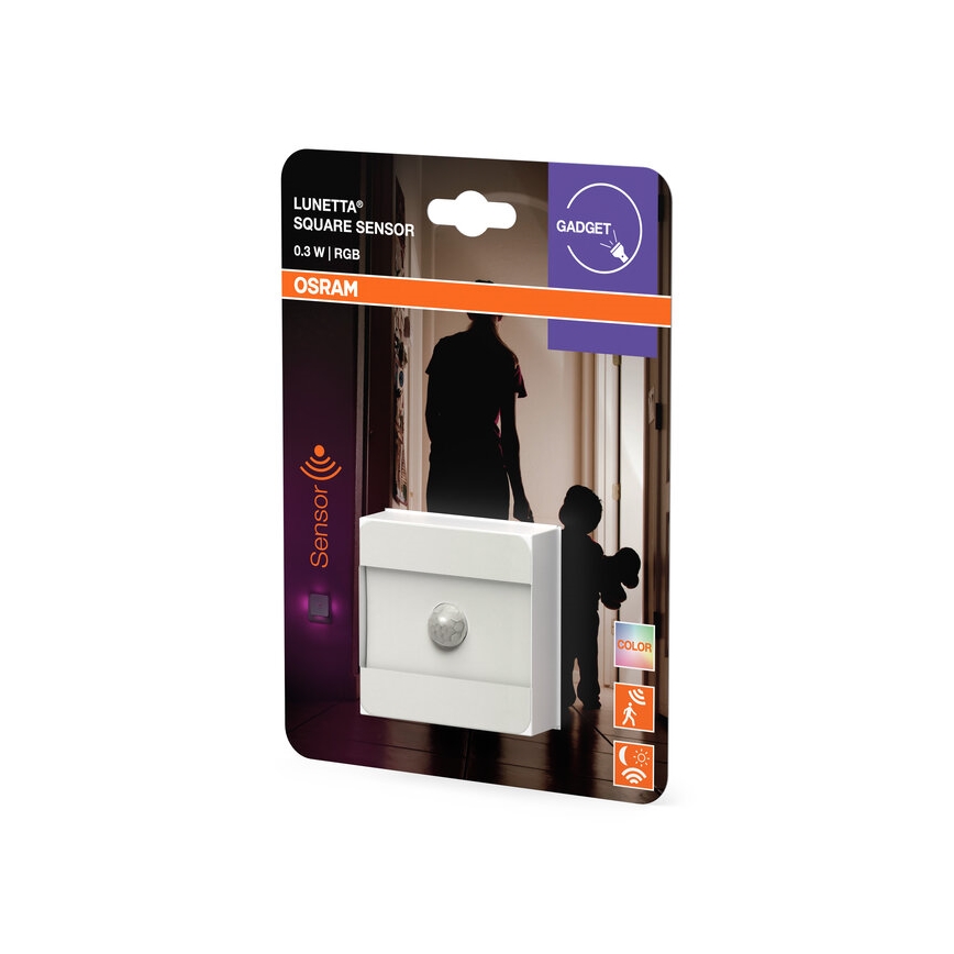 Osram - LED RGB Orientierungsleuchte für die Steckdose mit Sensor LUNETTA LED/0,3W/230V