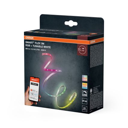 Osram - LED RGB+TW dimmbarer Außen-LED-Streifen SMART+ FLEX 3m LED/12,5W/230V 2700-6500K IP44 Wi-Fi