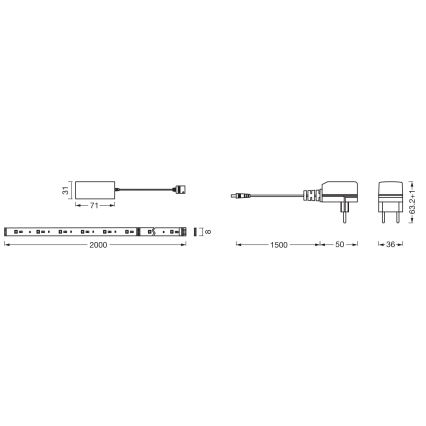 Osram - LED RGB+TW dimmbarer LED-Streifen SMART+ FLEX 2m LED/8,5W/230V 2700-6500K Wi-Fi