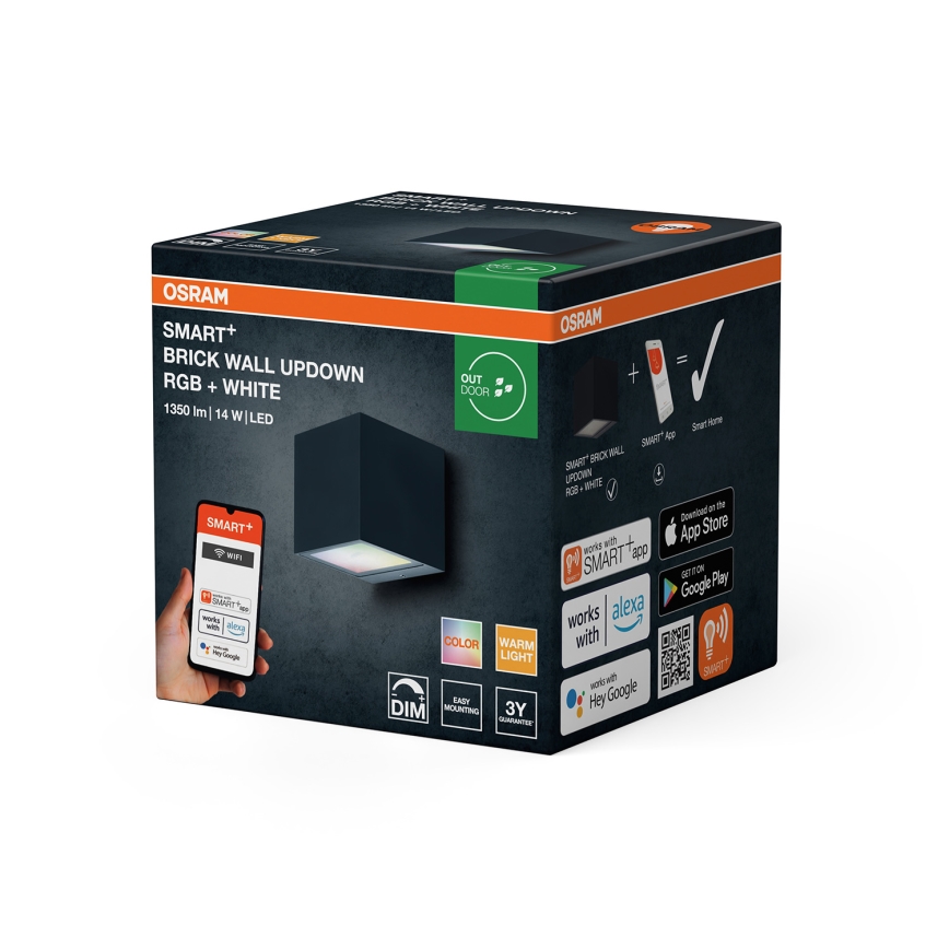 Osram - LED RGBW dimmbar Außenwandleuchte SMART+ BRICK LED/14W/230V IP44 Wi-Fi
