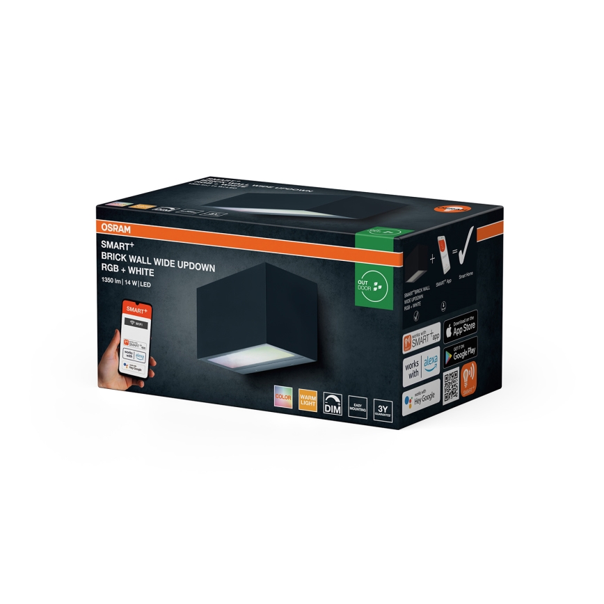 Osram - LED RGBW dimmbare Außenwandleuchte SMART+ BRICK LED/14W/230V IP44 Wi-Fi
