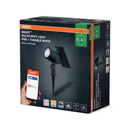 Osram - LED RGBW dimmbare Solarleuchte SMART+ SOLAR LED/0,6W/3,7V 2000 mAh 3000-6500K IP44
