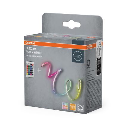 Osram - LED RGBW dimmbarer Streifen FLEX 3m LED/10W/230V + Fernbedienung
