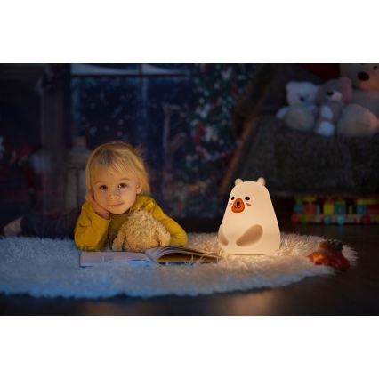 Osram - LED RGBW dimmbare Touch-Kinderlampe NIGHTLUX BEAR LED/0,7W/3,7V 1200 mAh weiß