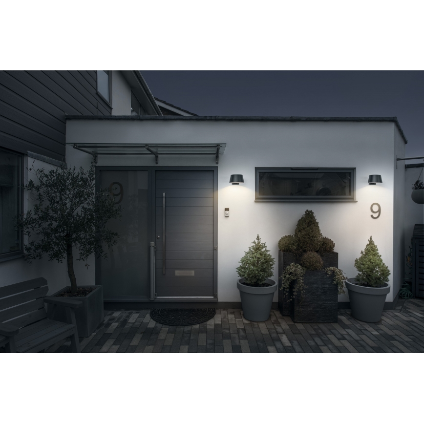 Osram - LED-Solar-Wandleuchte mit Sensor ENDURA STYLE LED/10,1W/4,2V 2000 mAh IP54 Anthrazit