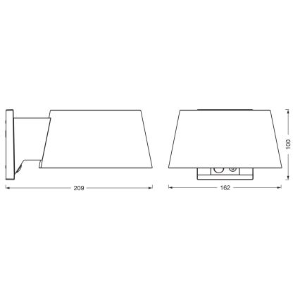 Osram - LED-Solar-Wandleuchte mit Sensor ENDURA STYLE LED/10,1W/4,2V 2000 mAh IP54 Anthrazit