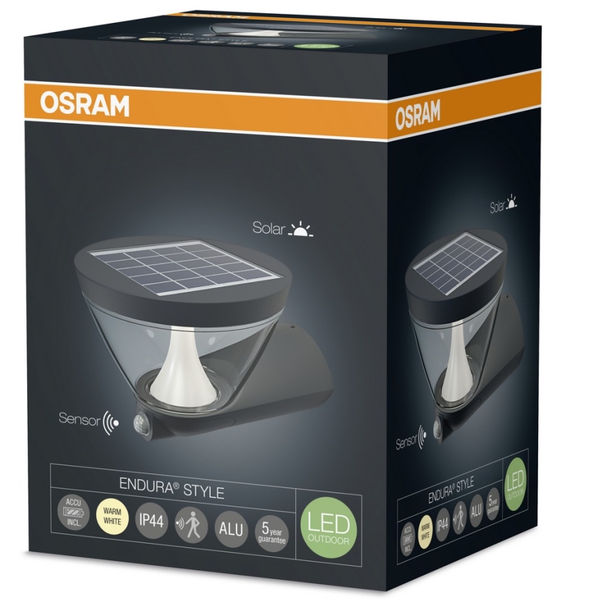 Osram - LED-Solarwandleuchte mit Sensor ENDURA LED/5W/ černá