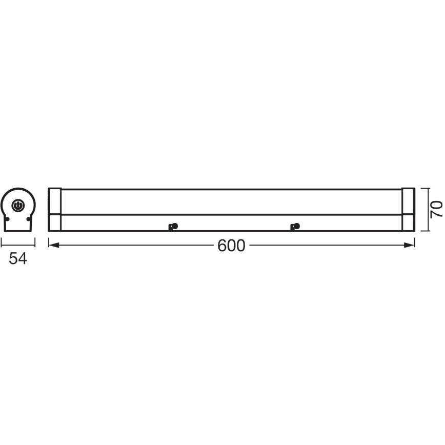 Osram - Dimmbare LED-Spiegelleuchte ORBIS TUBE LED/12W/230V 3000/4000K 60 cm IP44 matt-chrom