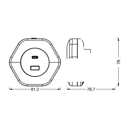Osram - LED-Orientierungsleuchte für Steckdosen mit USB LUNETTA LED/15W/230V weiß