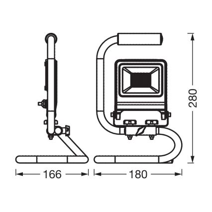 Osram - LED-Strahler mit Halter S-STAND LED/20W/230V 4000K IP65 anthrazit