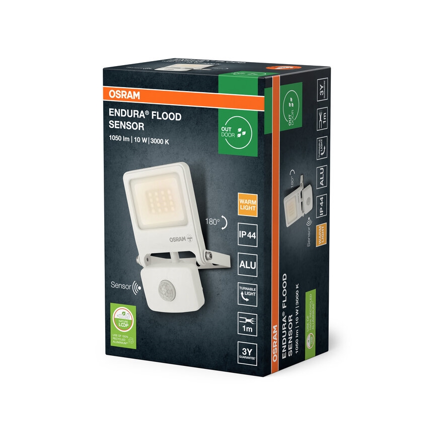 Osram - LED-Strahler mit Sensor ENDURA LED/10W/230V 3000K IP44
