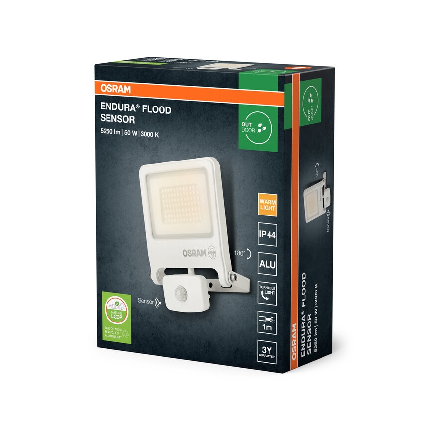 Osram - LED-Strahler mit Sensor ENDURA LED/50W/230V 3000K IP44