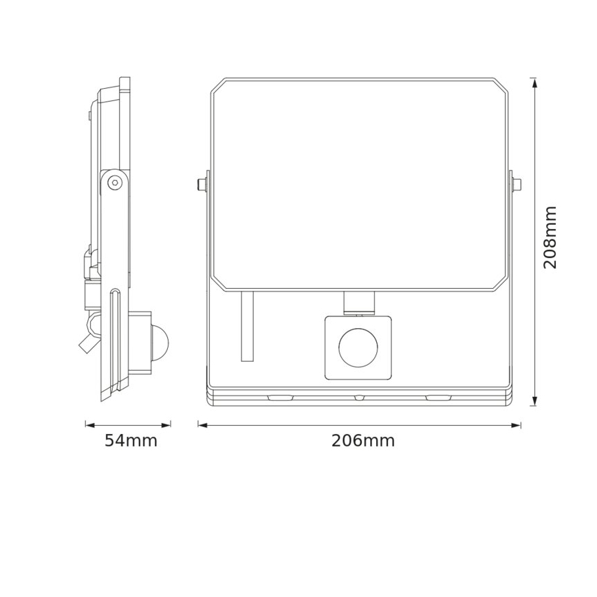 Osram - LED-Flutlichtstrahler mit Bewegungs- und Dämmerungssensor FLOODLIGHT LED/50W/230V 3000K IP65 schwarz