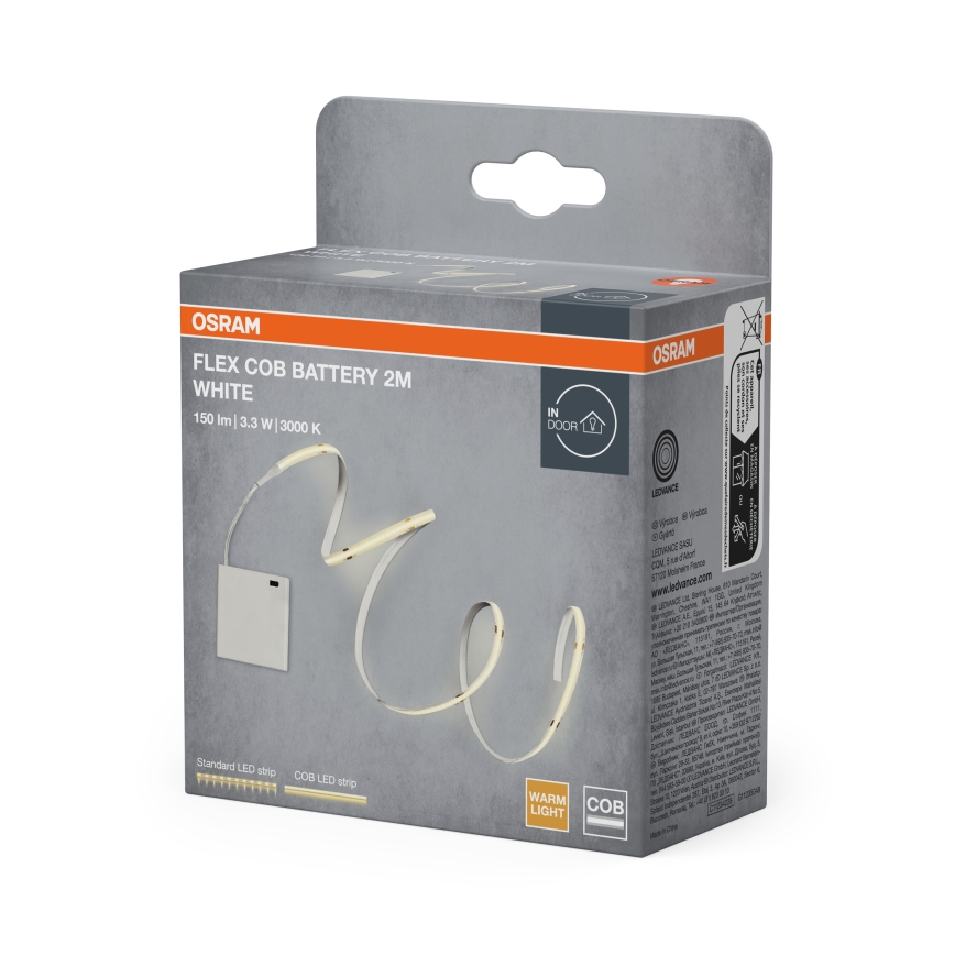 Osram - LED-Streifen FLEX COB BATTERY 2m LED/3,3W/4xAA