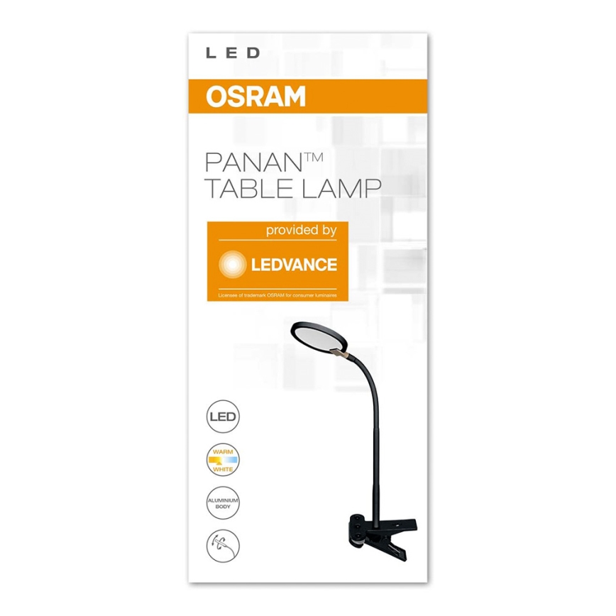 Osram - LED Tischlampe mit Clip PANAN LED/6W/230V schwarz