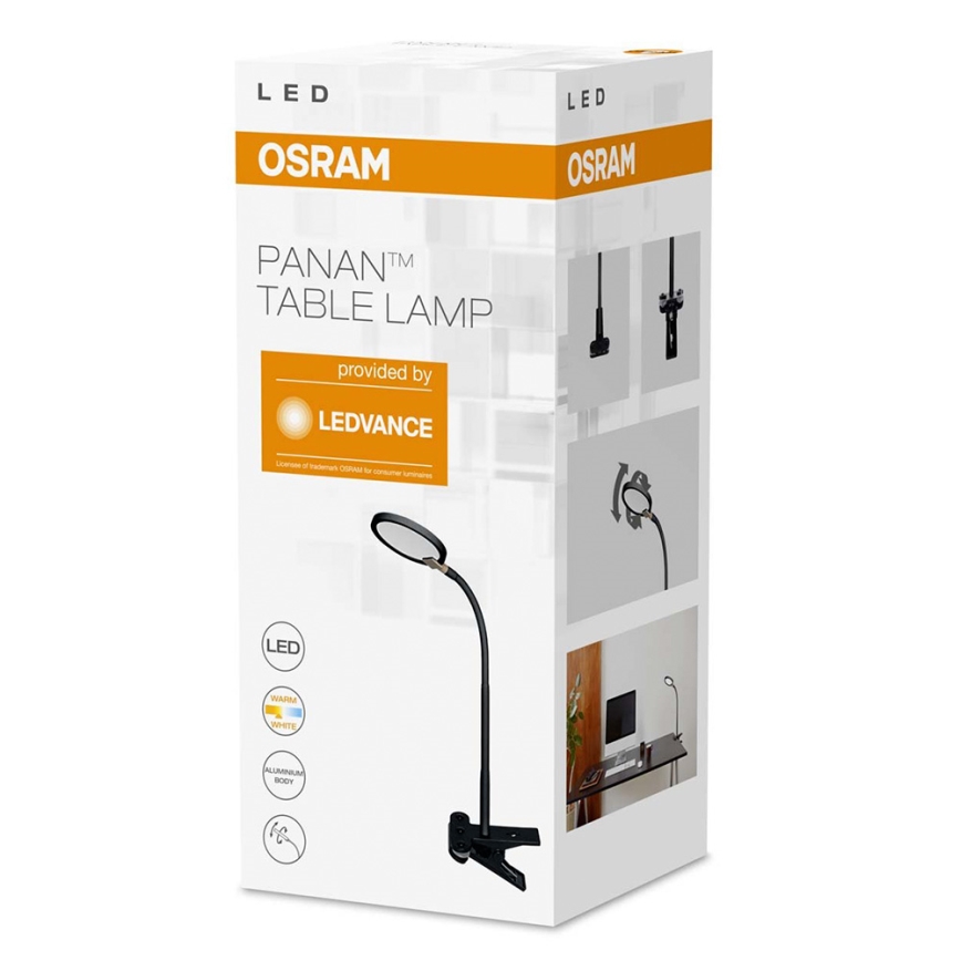 Osram - LED Tischlampe mit Clip PANAN LED/6W/230V schwarz