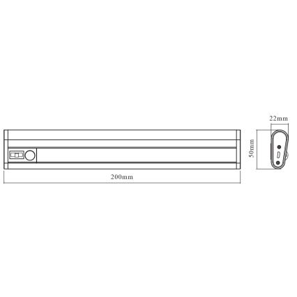 Osram - LED-Unterbauleuchte mit Sensor MOBILE LED/1W/3,7V 1800 mAh