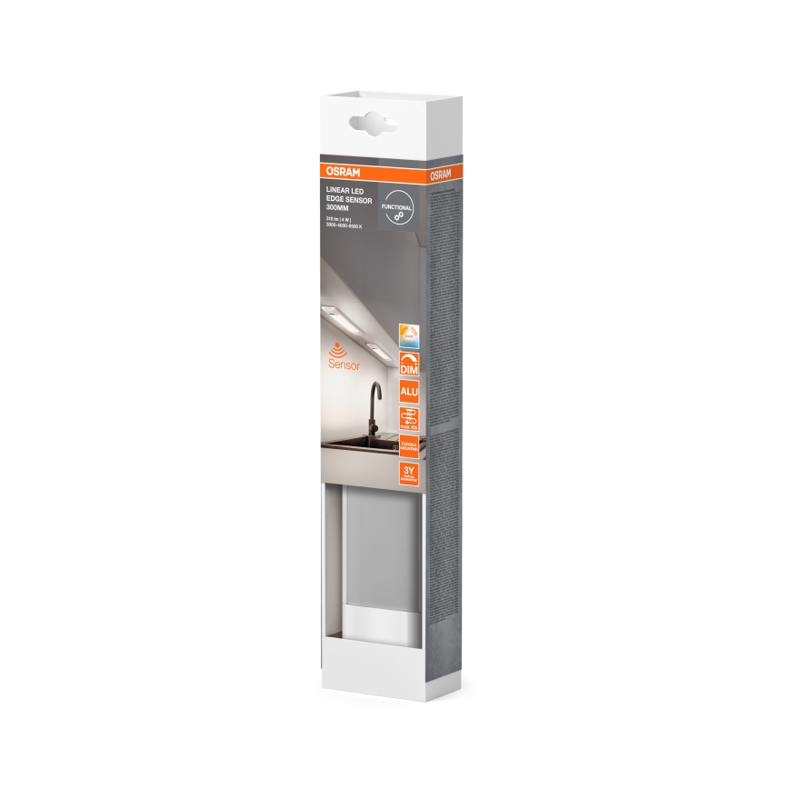 Osram - LED-dimmbare Unterbauleuchte mit Bewegungsmelder LINEAR EDGE LED/4W/230V 3000/4000/6500K 30 cm weiß